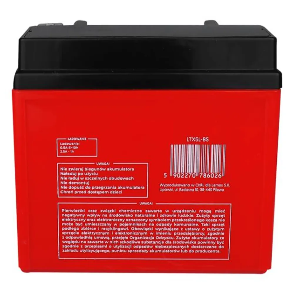 Batterie gel Lamex, moto, 12V, 5Ah, LTX5L-BS