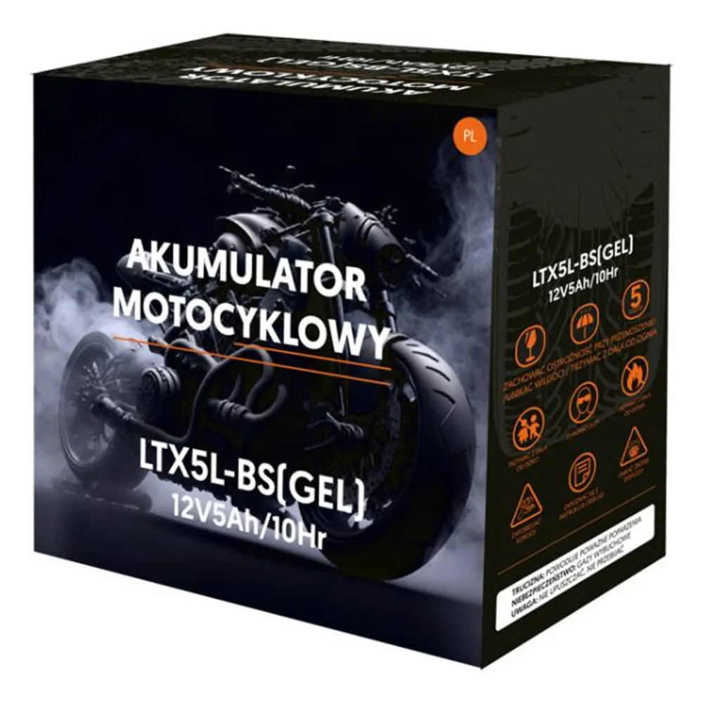 Batterie gel Lamex, moto, 12V, 5Ah, LTX5L-BS