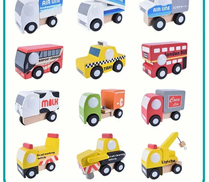 Voiture en bois colorée Bells toys