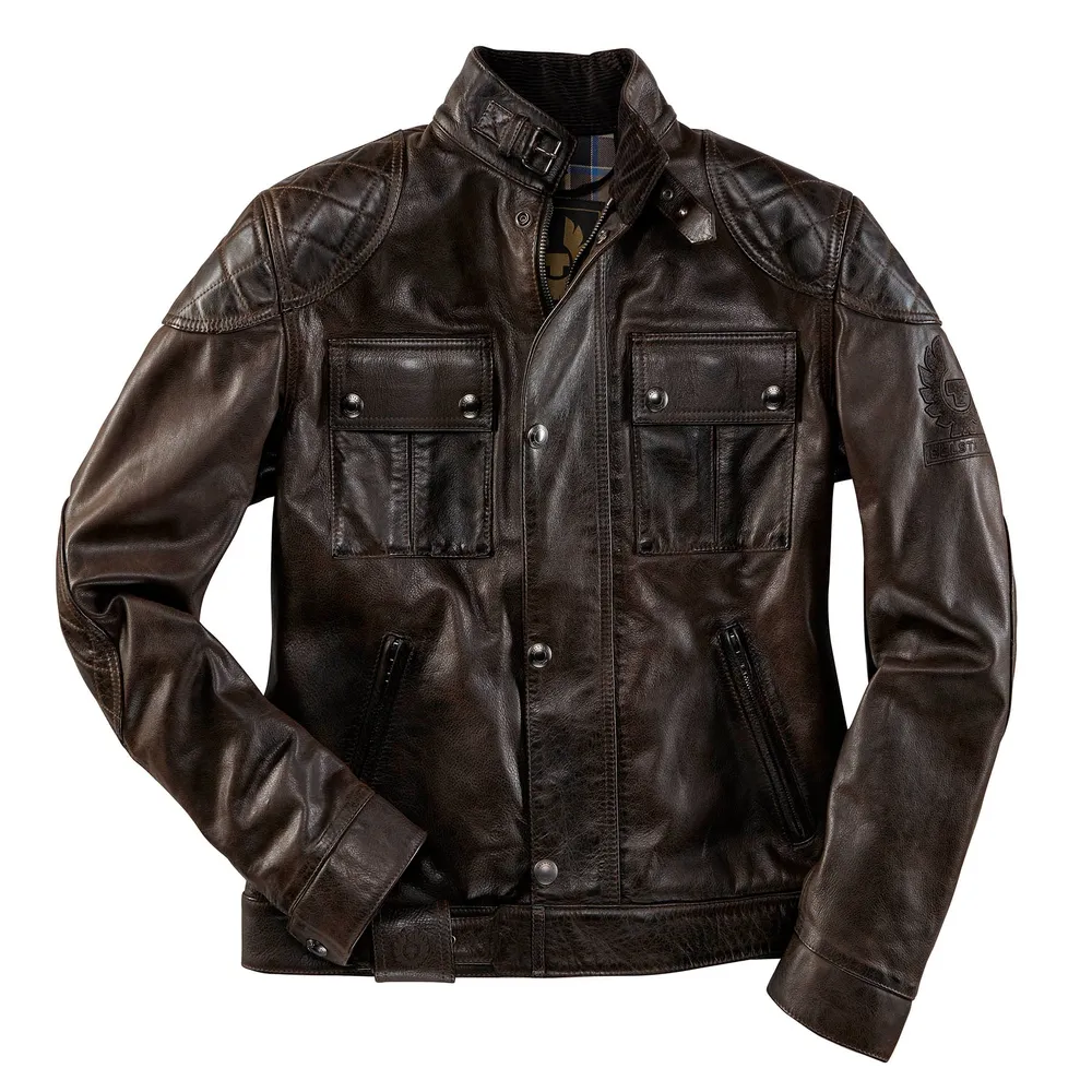 Blouson Moto Cuir Belstaff Brooklands Marron Belstaff Motorcycle