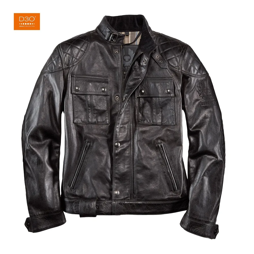 Blouson Moto Cuir Belstaff Brooklands Noir Belstaff Motorcycle