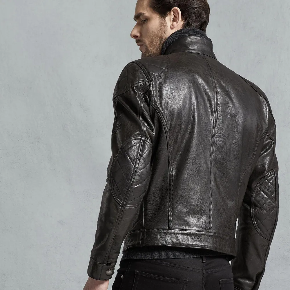 Blouson Moto Cuir Belstaff Brooklands Noir Belstaff Motorcycle
