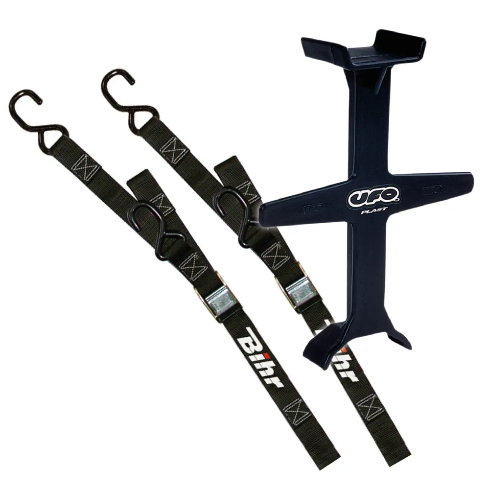 Kit de transport moto sangles + bloque fourche Bihr