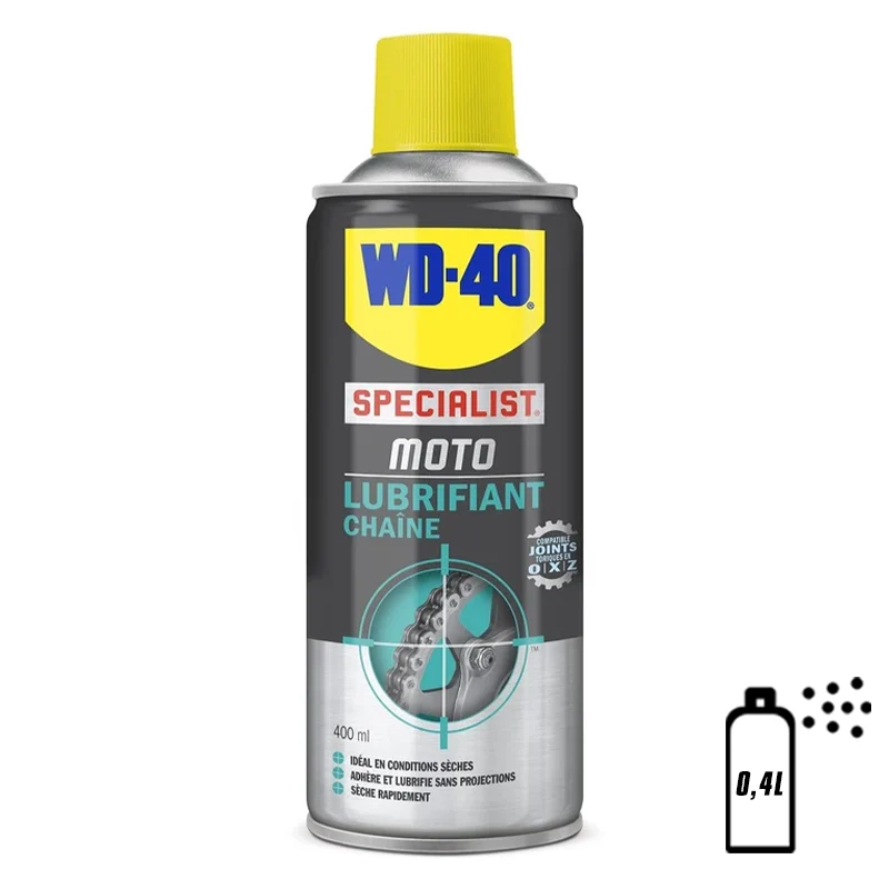 Lubrifiant chaîne WD 40 Specialist® Moto conditions sèches - Spray 400 ml bihr