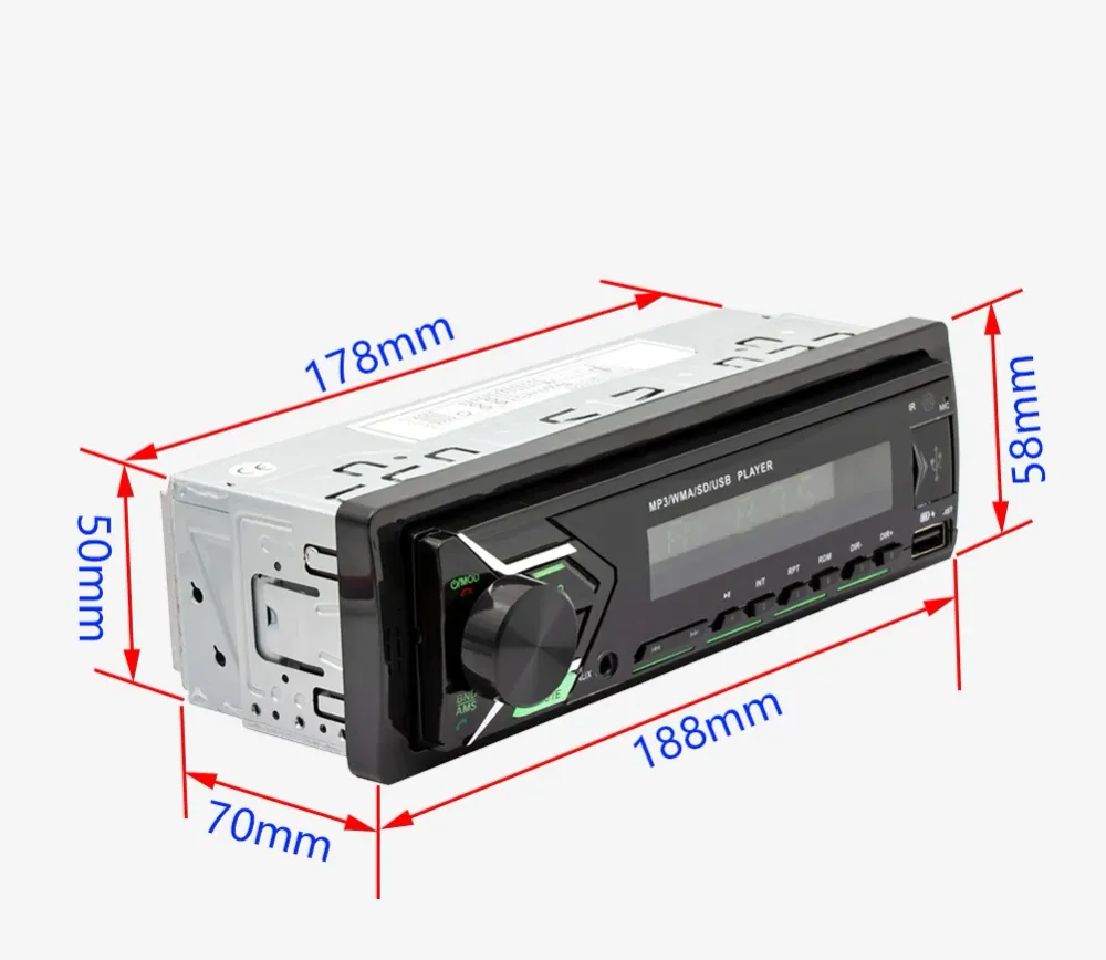 Bluetooth auto radio 12V lecteur MP3 voiture sept couleurs lumières audio voiture commande centrale modification auto radi...