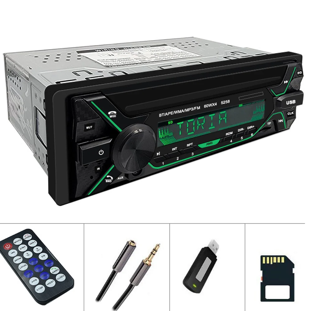 Bluetooth auto radio 12V voiture lecteur MP3 bluetooth mains libres lumière colorée audio commande centrale modification r...