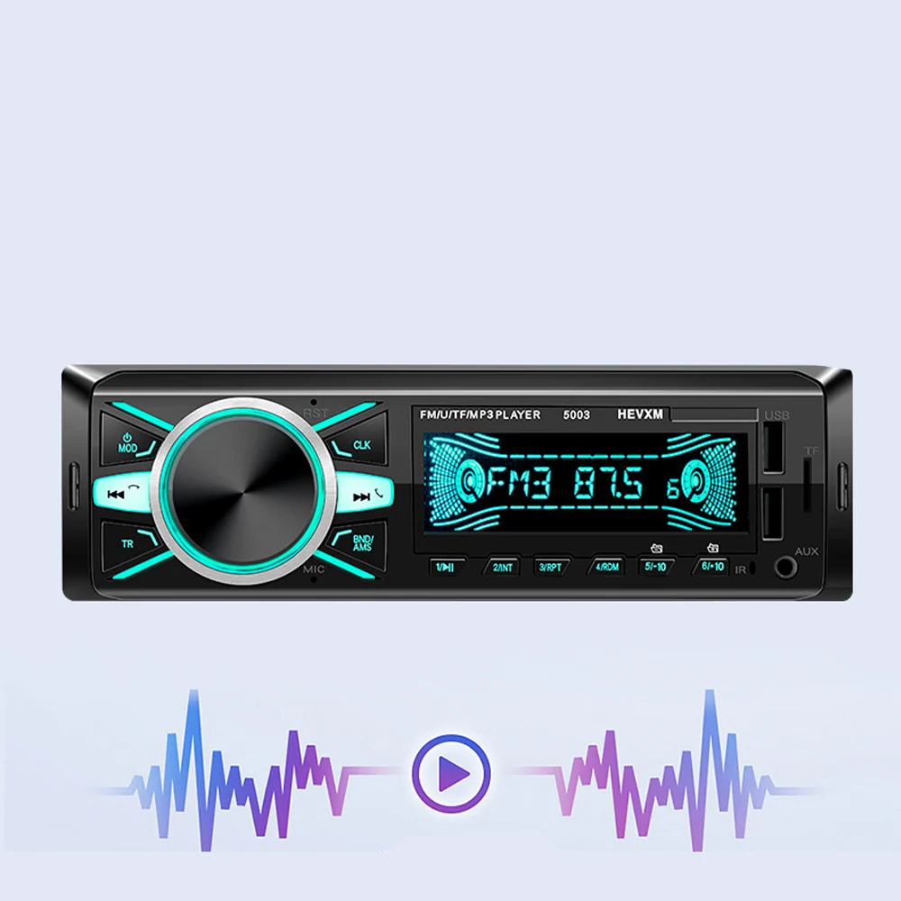 Bluetooth radio voiture bluetooth lecteur MP3 lecteur de voiture 12V double USB sept couleurs de lumière pour la voiture