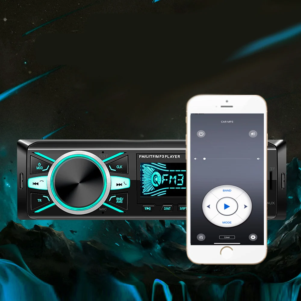 Bluetooth radio voiture bluetooth lecteur MP3 lecteur de voiture 12V double USB sept couleurs de lumière pour la voiture