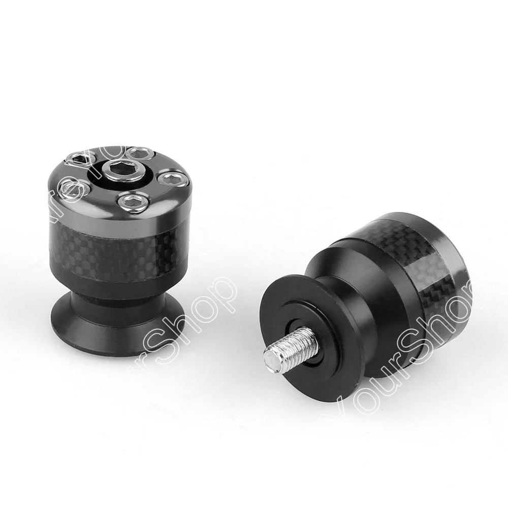 Bobines universelles de curseurs de bras oscillant de 10mm en Fiber de carbone CNC pour moto gris