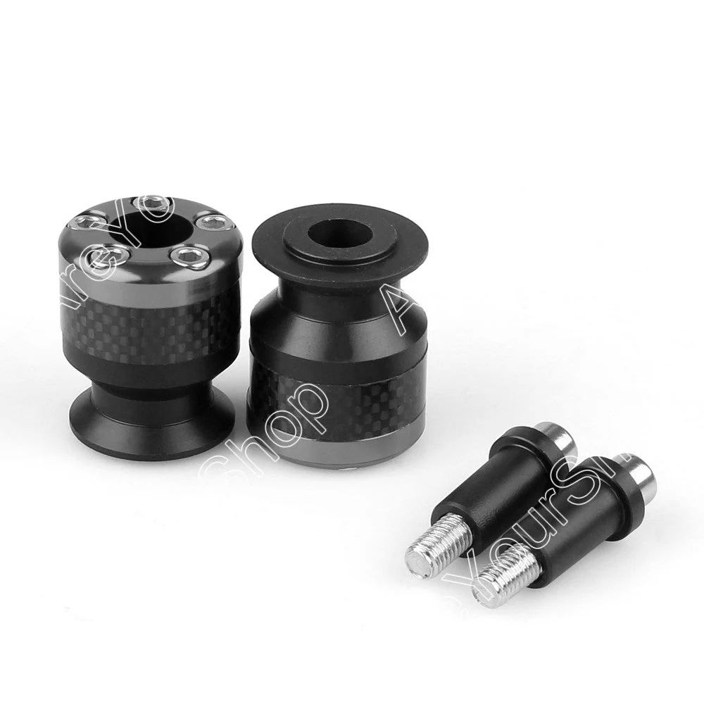 Bobines universelles de curseurs de bras oscillant de 10mm en Fiber de carbone CNC pour moto gris