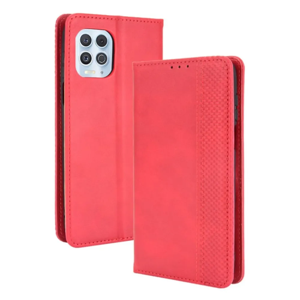 Bofink Étui en cuir Vintage Motorola Moto G100 - Rouge