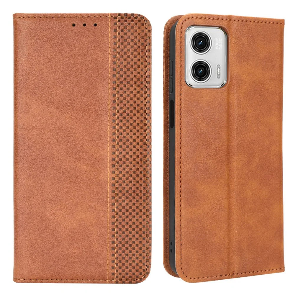 Bofink Étui en cuir Vintage Motorola Moto G53 - Marron
