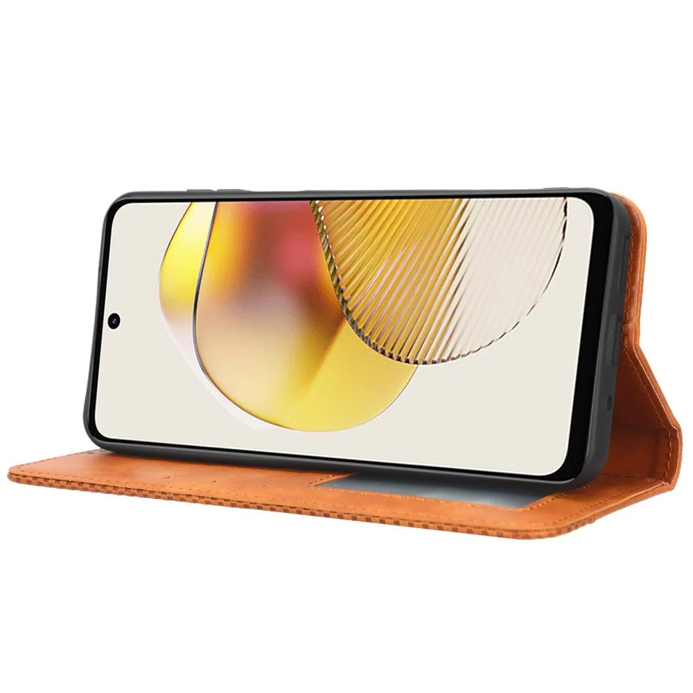 Bofink Étui en cuir Vintage Motorola Moto G53 - Marron