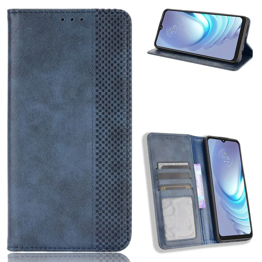 Bofink Étui en cuir Vintage Motorola Moto G50 - Bleu