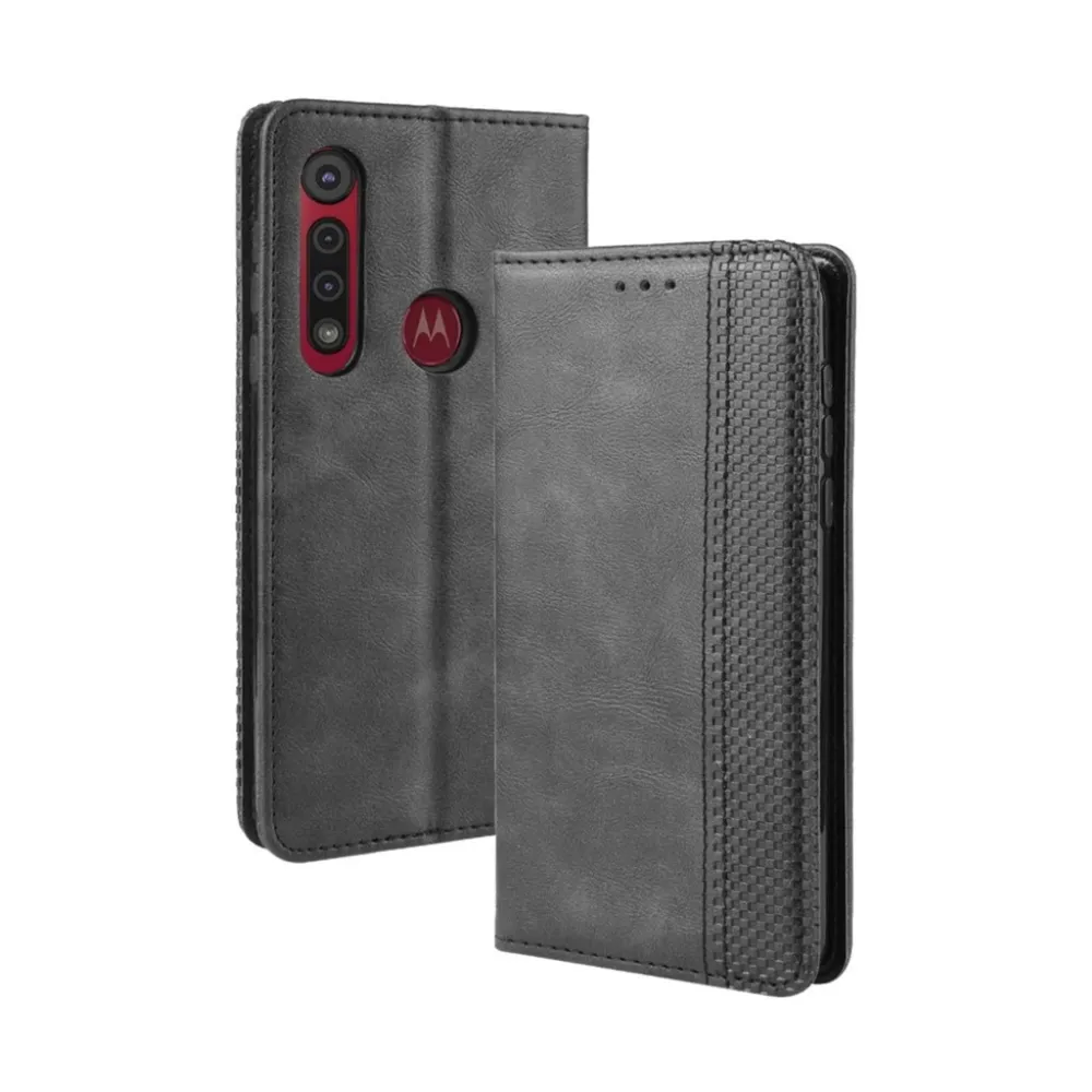 Bofink Étui en cuir Vintage Motorola Moto G8 Plus - Noir