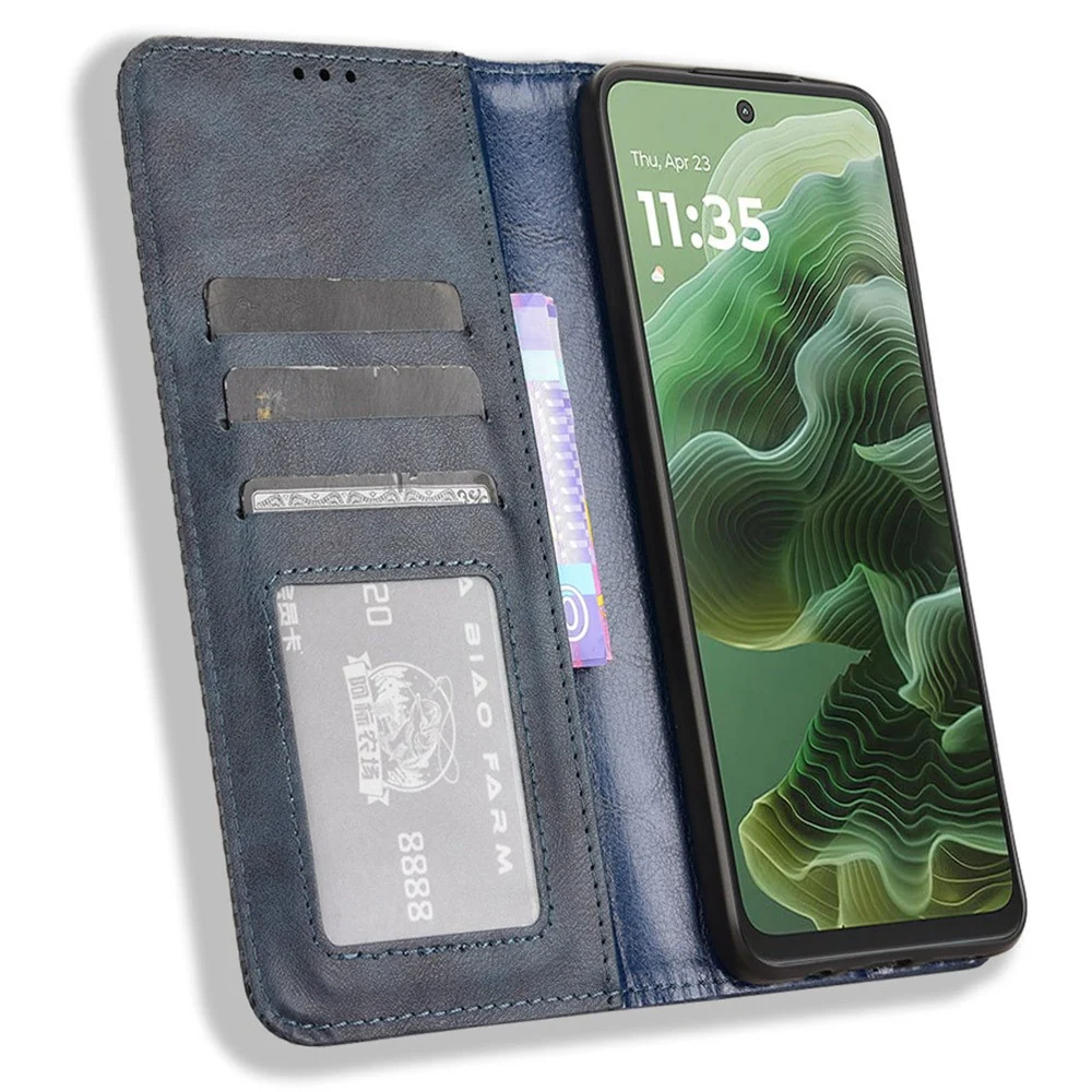 Bofink Vintage Motorola Moto G35 étui en cuir - Bleue