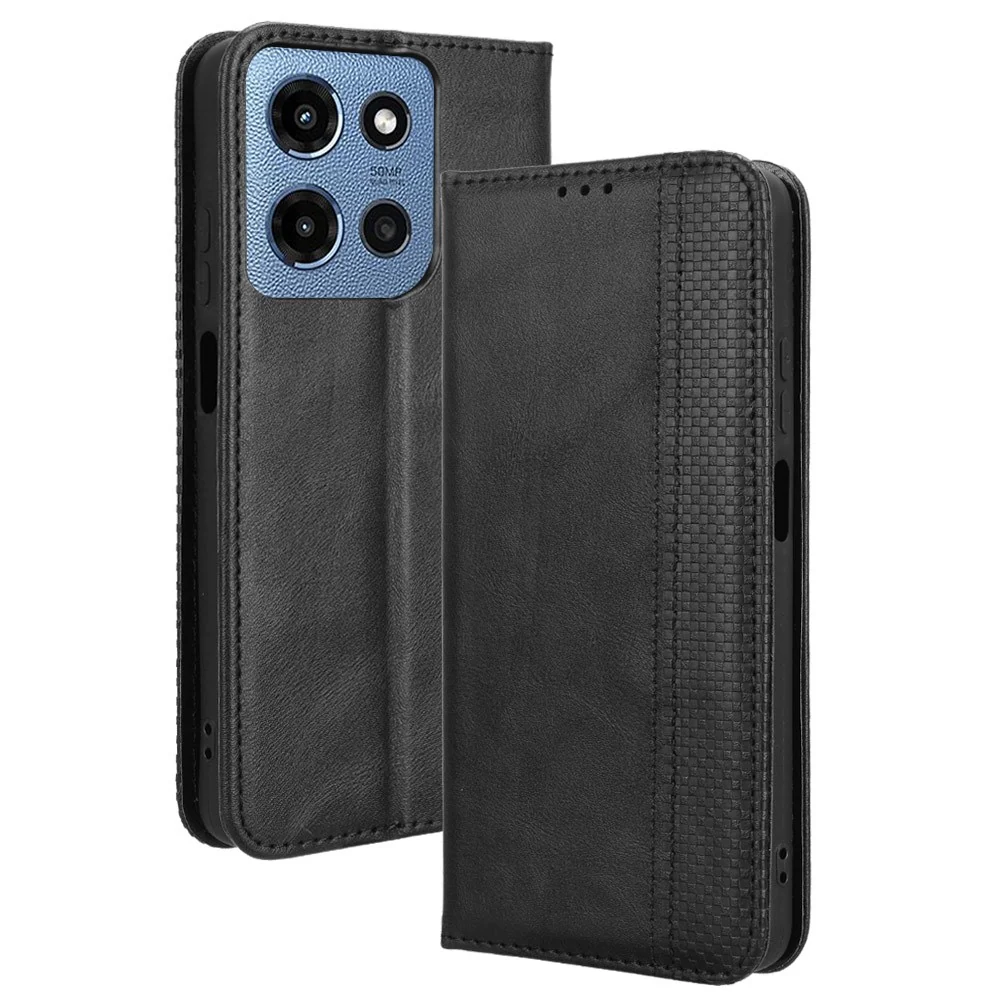 Bofink Vintage Motorola Moto G Play (2025) 4G / Motorola Moto G Power (2025) étui en cuir - Noire