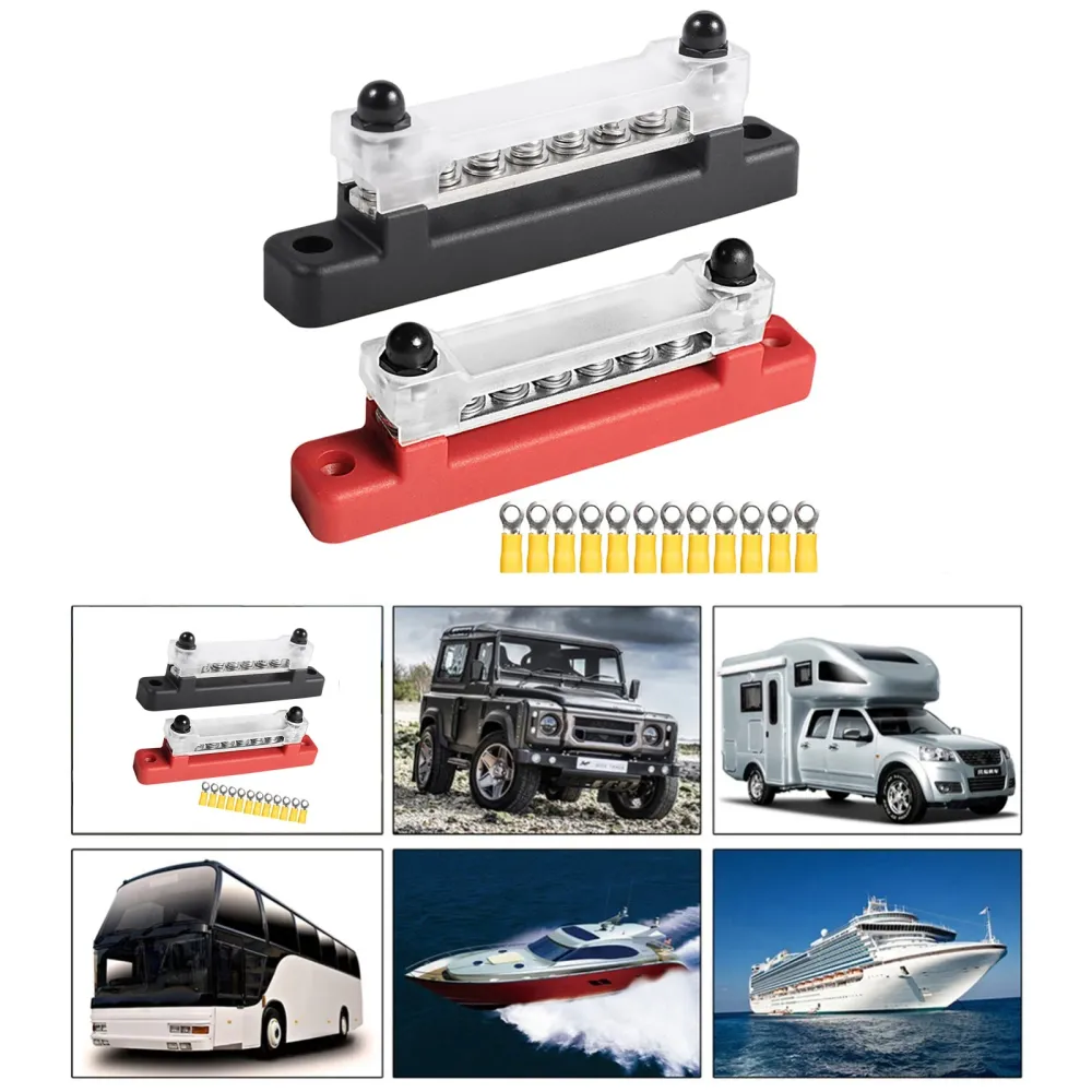 Bornier de Distribution 6 voies 150A, couvercle de support de bateau marin pour voiture, barre omnibus 48V