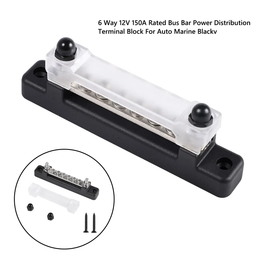 Bornier de Distribution 6 voies 150A, couvercle de support de bateau marin pour voiture, barre omnibus 48V