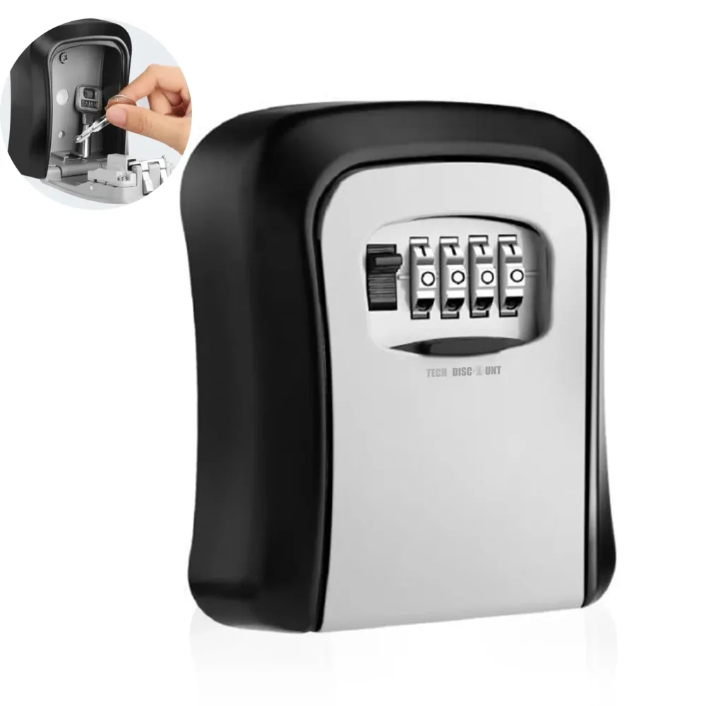 TD® Boîte à Clés Sécurisée Rangement Clés Sécurisé Pour Clefs de Maison et de Voiture -Coffre Mural Robuste avec Code 4 Ch...