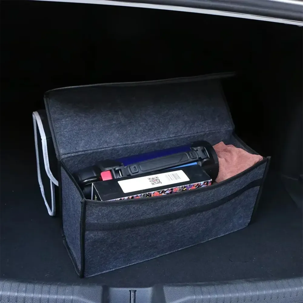 Boîte de Rangement en Feutrine avec Poignée pour Voiture