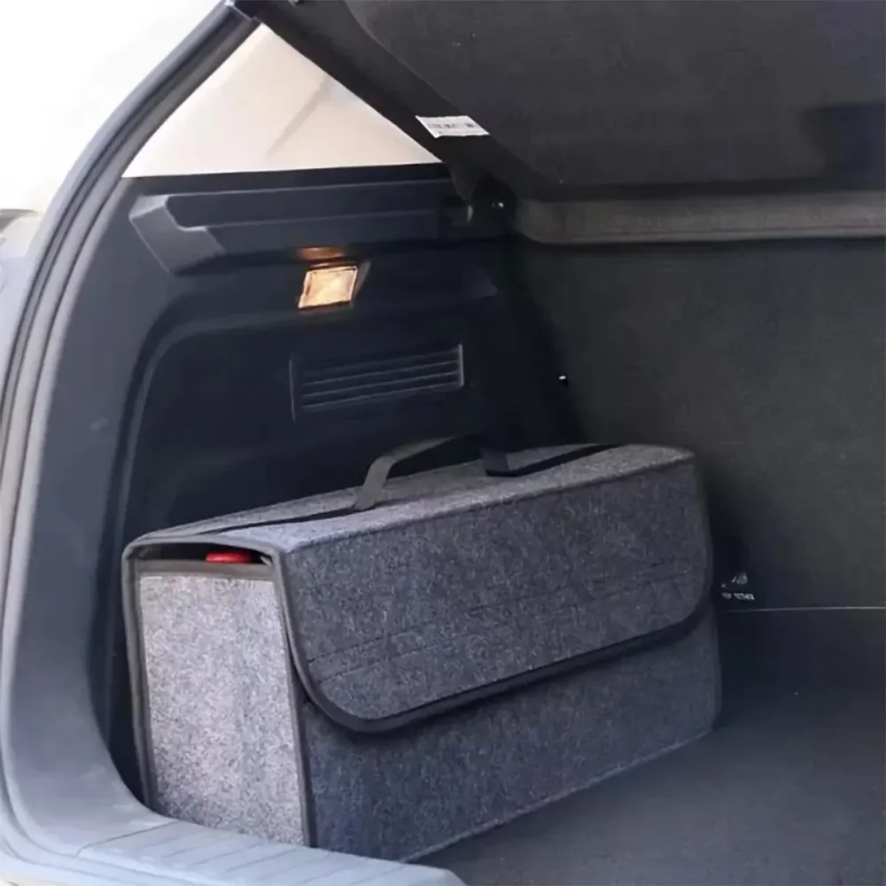 Boîte de Rangement en Feutrine avec Poignée pour Voiture
