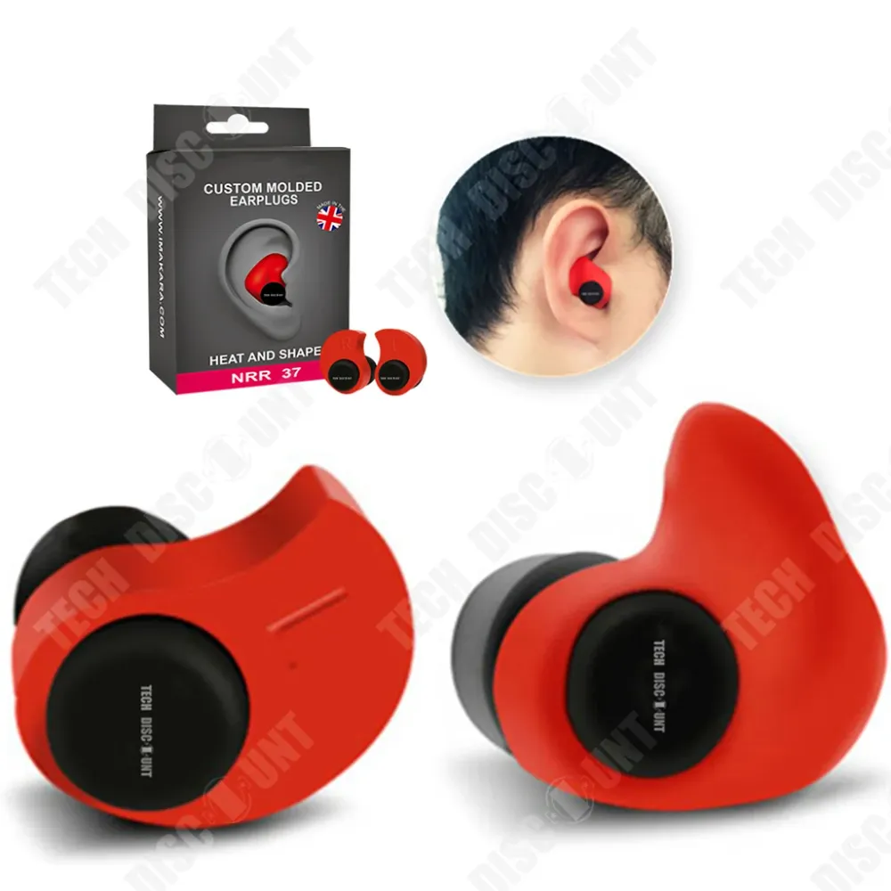 TD® Bouchon d'oreille pour dormir - anti bruit - thermoformés personnalisés - réduction de bruit 31dB - chantier natation...