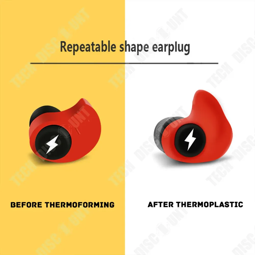 TD® Bouchon d'oreille pour dormir - anti bruit - thermoformés personnalisés - réduction de bruit 31dB - chantier natation...