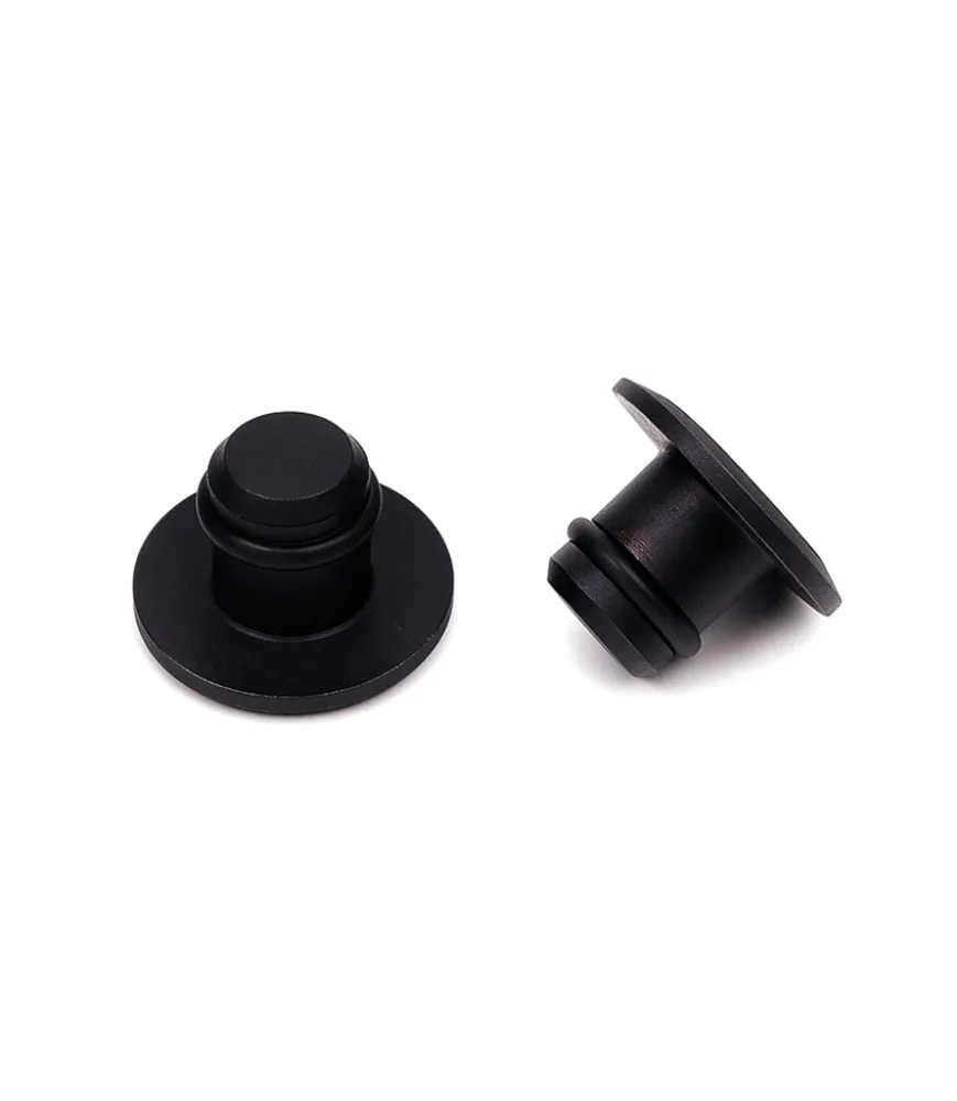 Bouchons de Trou de Miroir Moto Universels en Aluminium Noir CNC – Cafe Twin