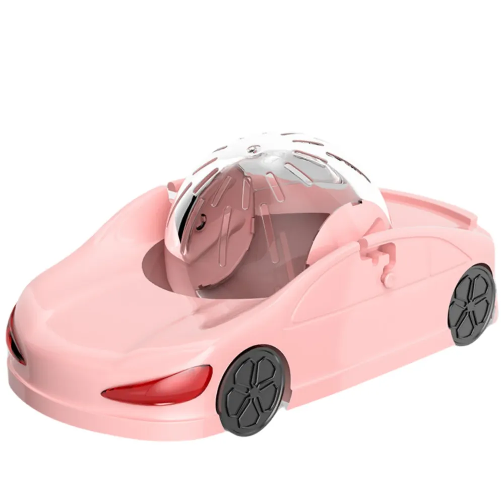 Boule hamster en forme de voiture rose multifonctionnel 29x16cm hamster exercice ball balle d'exercice pour hamster hamste...