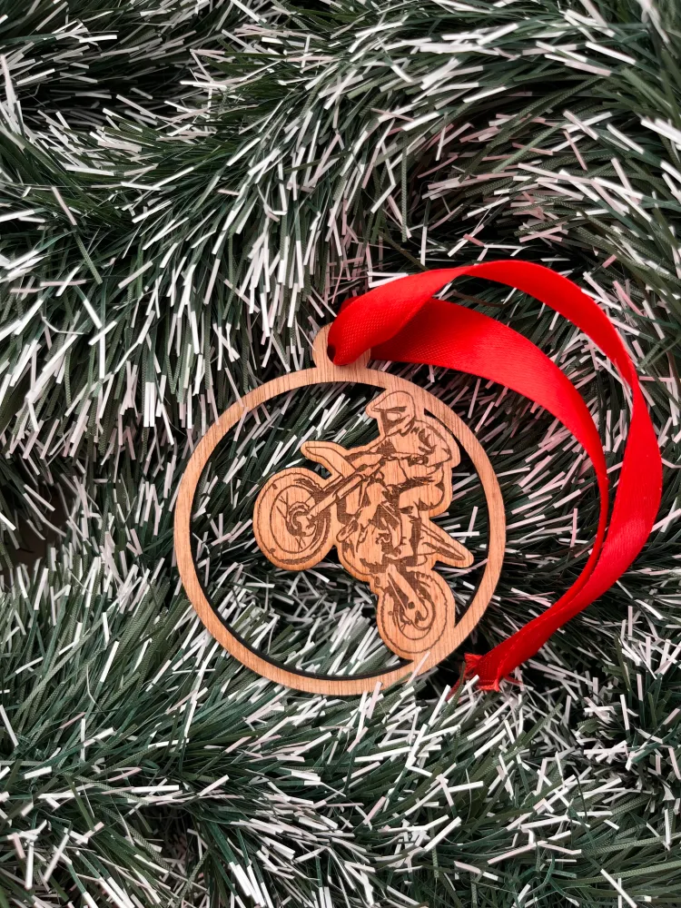 Boule de noël moto cross personnalisée