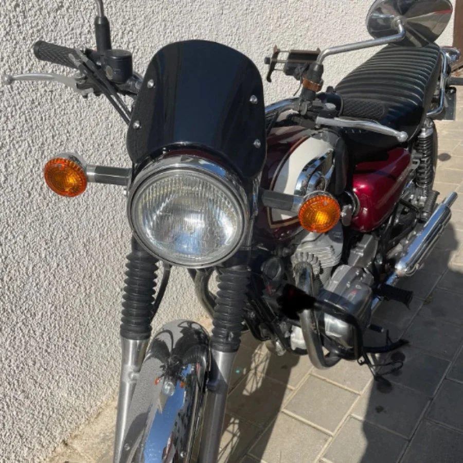 Bulle moto noir - Phare rond Boutique biker