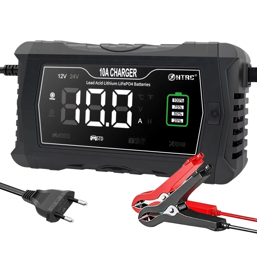 Chargeur de batterie moto 10A 12V-24V Boutique biker