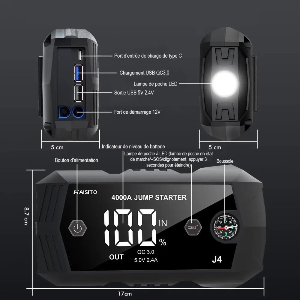 Chargeur batterie pour moto 4000A 12V Boutique biker