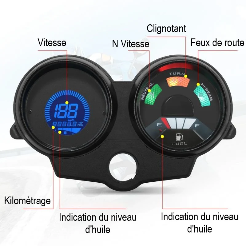 Compteur digital moto Boutique biker