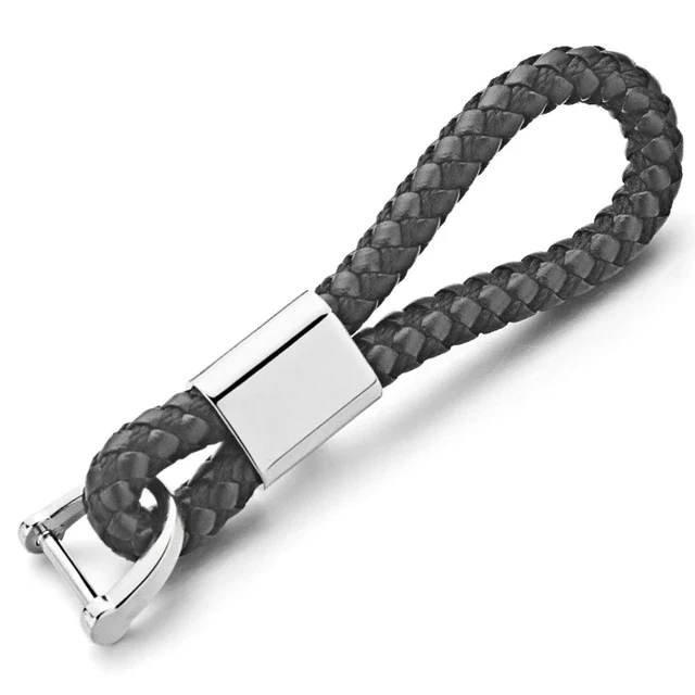 Porte clé moto en cuir tréssé Boutique biker
