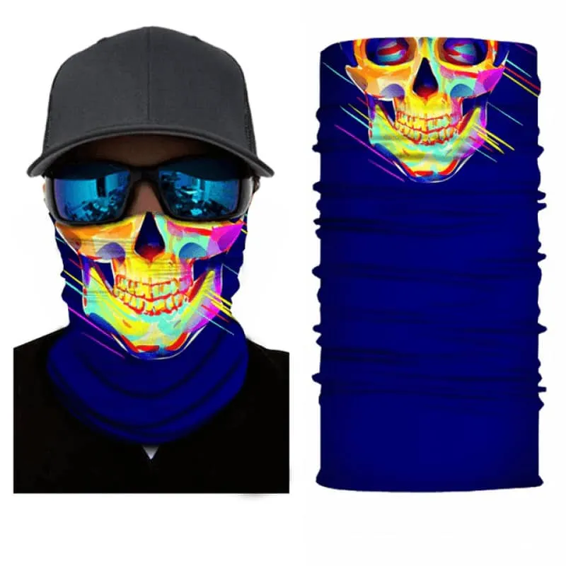 Tour de cou moto tête de mort multicolore Boutique biker