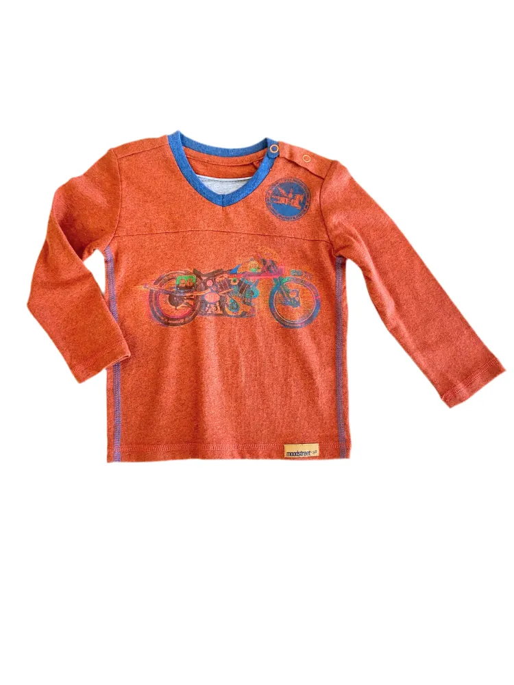 Chandail manche longue orange moto 2015 Boutique Frimousse