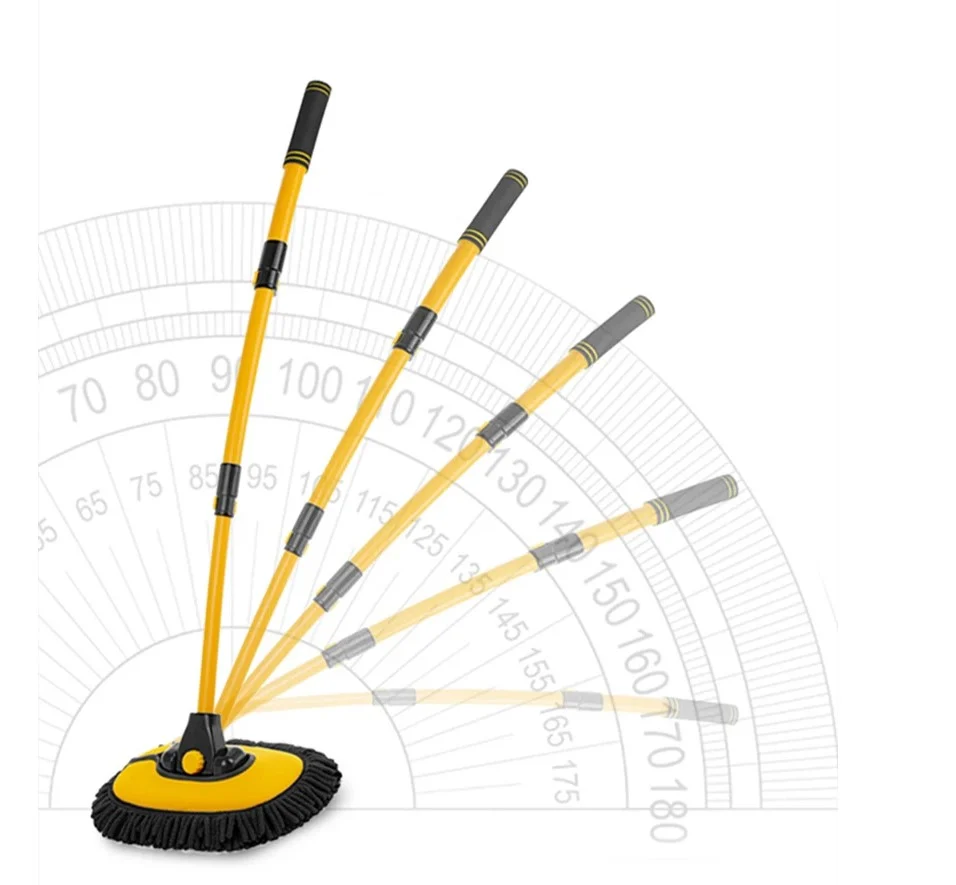 Brosse de lavage de voiture Premium en chenille – Télescopique 50-102 cm • Tête pivotante à 90° •