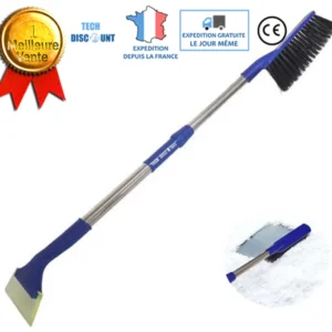 TD® Brosse à neige et gratte-givre voiture extensible télescopique grattoir à glace poignée balai durable souple hiver lav...