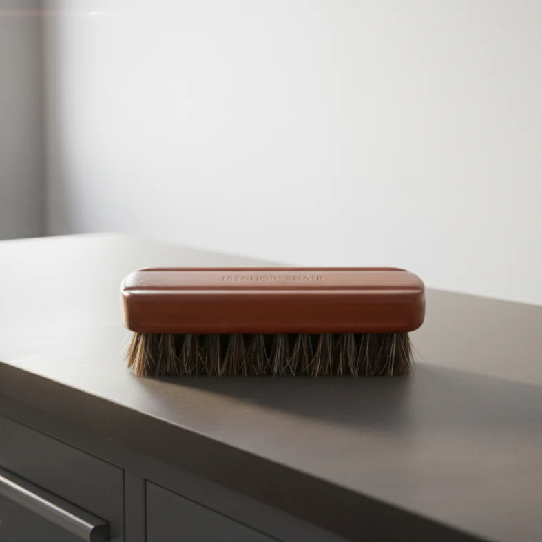 BROSSE DE NETTOYAGE INTÉRIEUR EN CRIN DE CHEVAL – Outil de detailing doux et efficace pour voiture