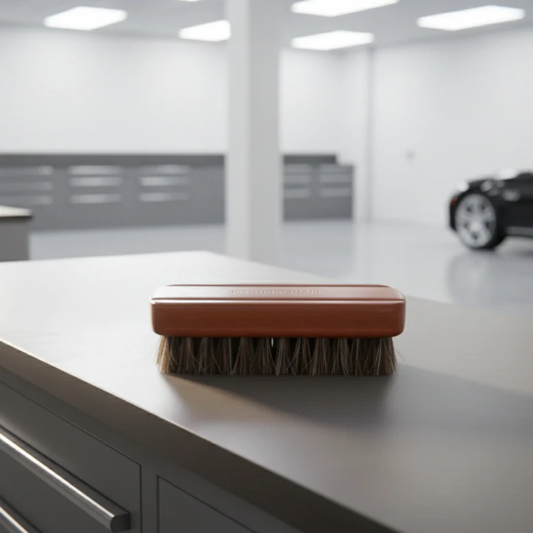 BROSSE DE NETTOYAGE INTÉRIEUR EN CRIN DE CHEVAL – Outil de detailing doux et efficace pour voiture