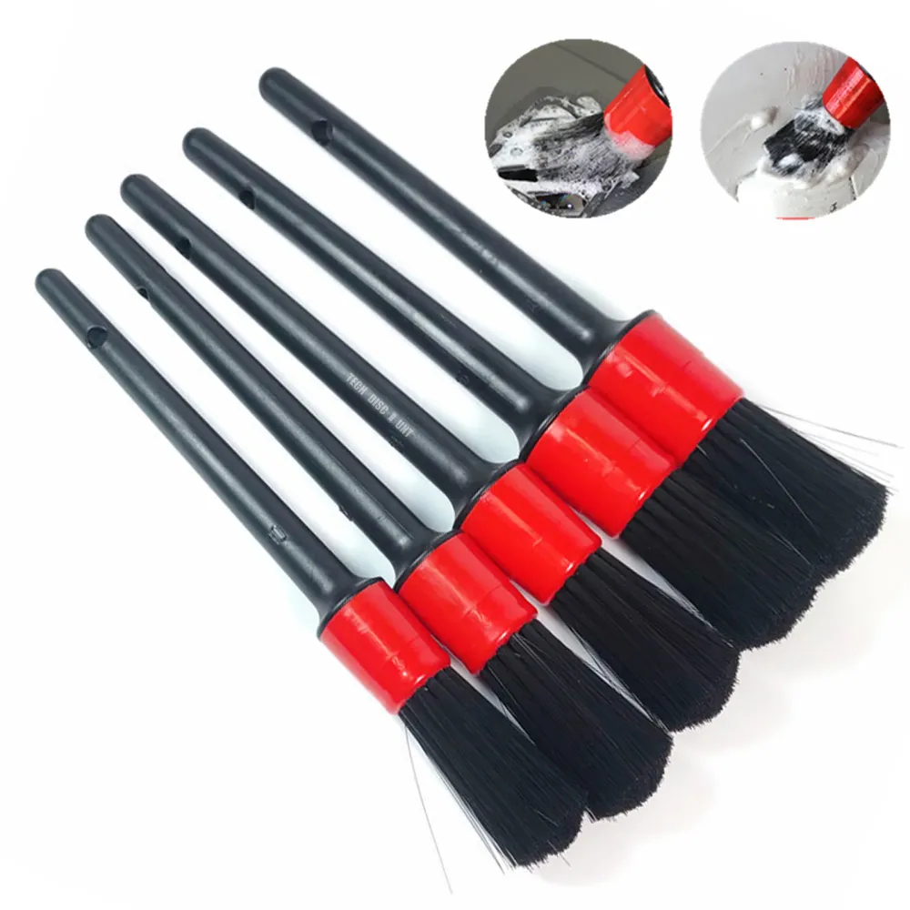 TD® Brosse de nettoyage voitures avec manche pinceau voiture lavage intérieur extérieur carrosserie moto véhicule 5 pièces...