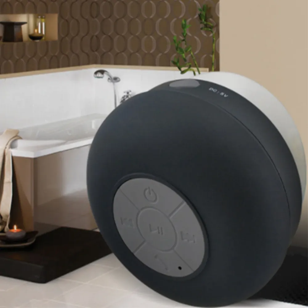 TD® BTS06 Portable sans fil haut-parleur voiture appel mains libres salle de bain grande ventouse étanche Bluetooth petit...