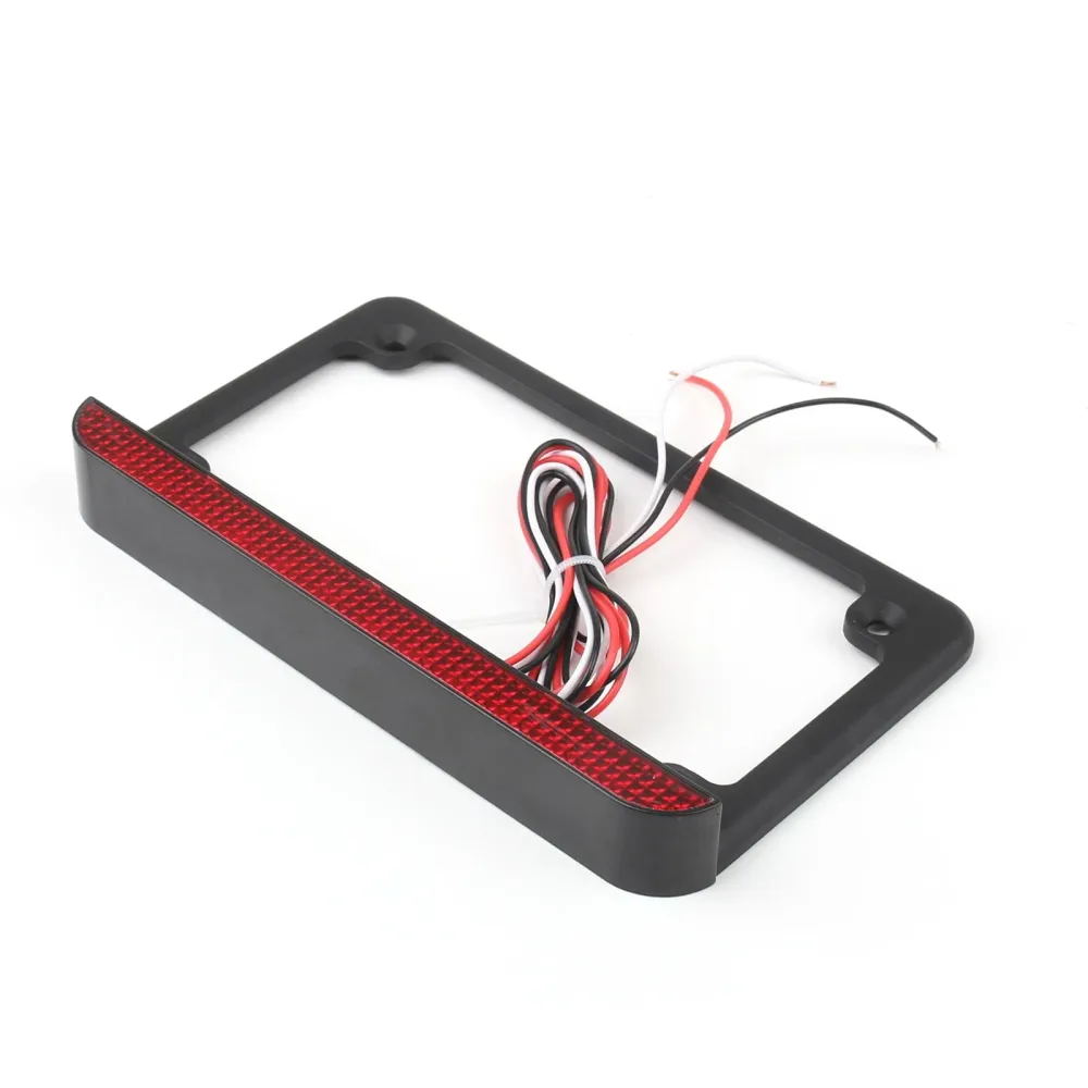 Cadre de plaque d'immatriculation universel pour moto 6LED avec feu stop arrière LED noir générique