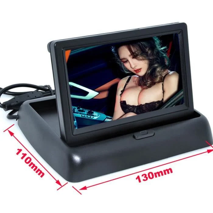 TD® Camera Radar de Recul avec Moniteur 4.3 " Moniteur pliable TFT Ecran LCD pour caméra de recul arrière voiture