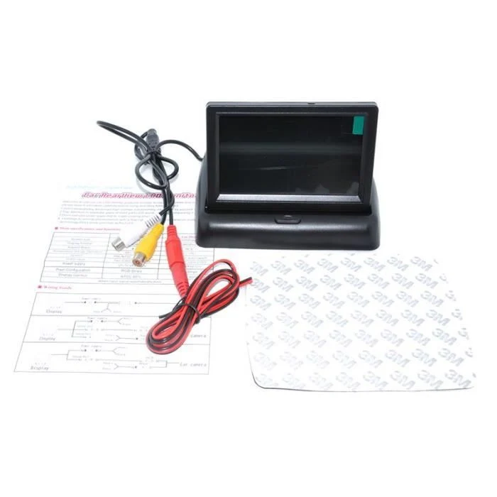 TD® Camera Radar de Recul avec Moniteur 4.3 " Moniteur pliable TFT Ecran LCD pour caméra de recul arrière voiture