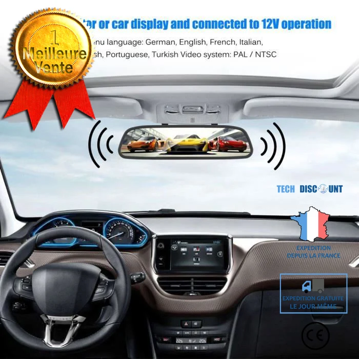TD® camera d recul rétroviseur pliable kit système de stationnement vu arrière vision nocturne de sauvegarde voiture écran...