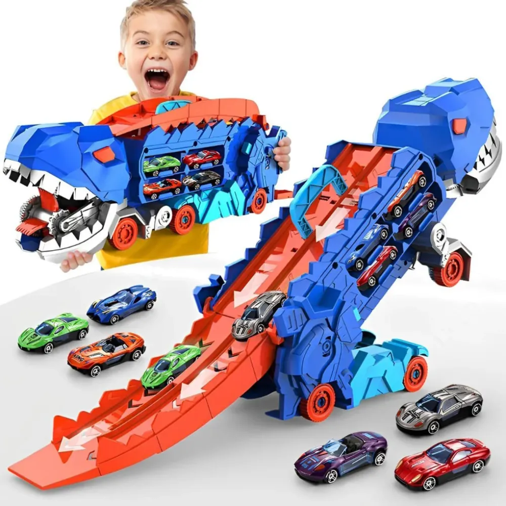 Camion dinosaure 3 en 1, voiture et transporteur