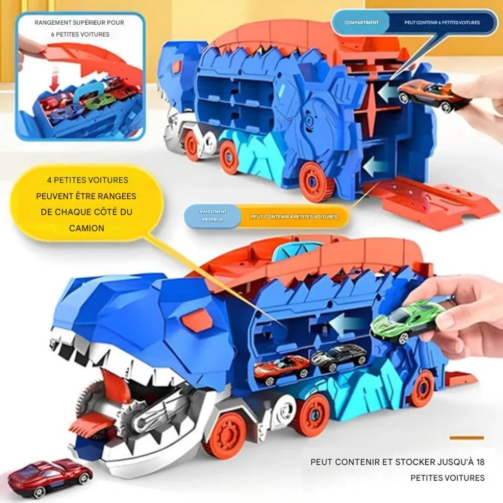 Camion dinosaure 3 en 1, voiture et transporteur